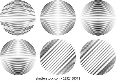 Conjunto de esferas. Líneas de esfera transparente construida .Vector .Logo de esfera tecnológica . Elemento de diseño para afiches, medios sociales, plantillas, volantes, folletos. Resumen de círculos transparentes a la moda