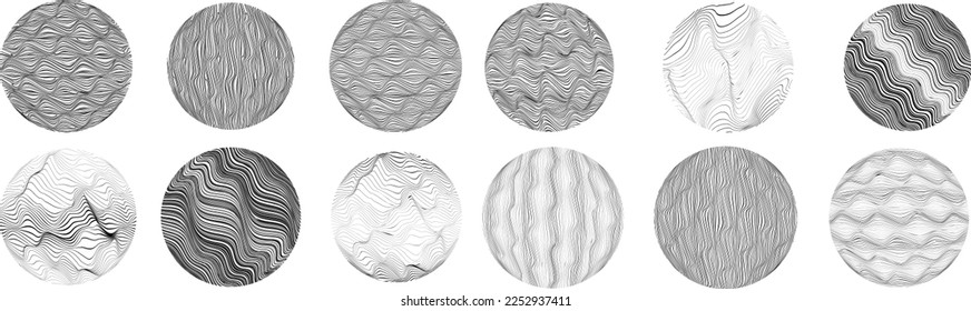 Set of spheres . Lines constructed transparent sphere .Vector  .Technology sphere Logo . Design element for posters, social media, templates, flyers, brochures . Abstract trendy transparent circles