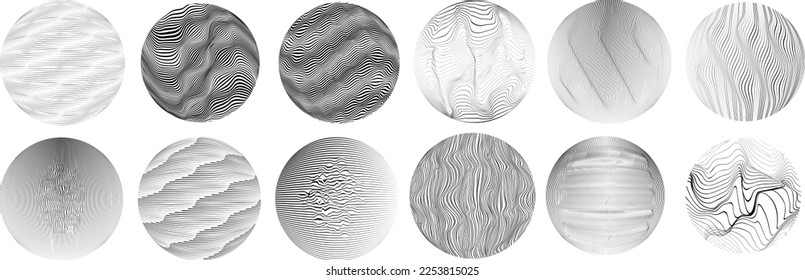 Conjunto de esferas. Líneas de esfera transparente construida .Vector .Logo de esfera tecnológica . Elemento de diseño para afiches, medios sociales, plantillas, volantes, folletos. Resumen de círculos transparentes a la moda