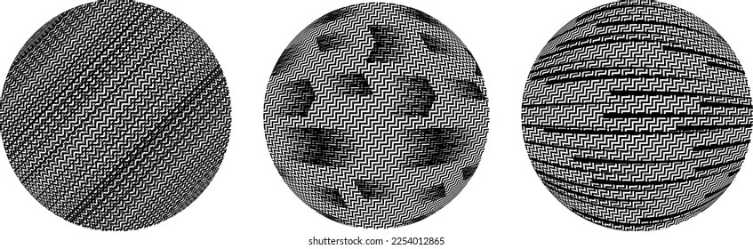 Set of spheres . Lines constructed transparent sphere .Vector  .Technology sphere Logo . Design element for posters, social media, templates, flyers, brochures . Abstract trendy transparent circles