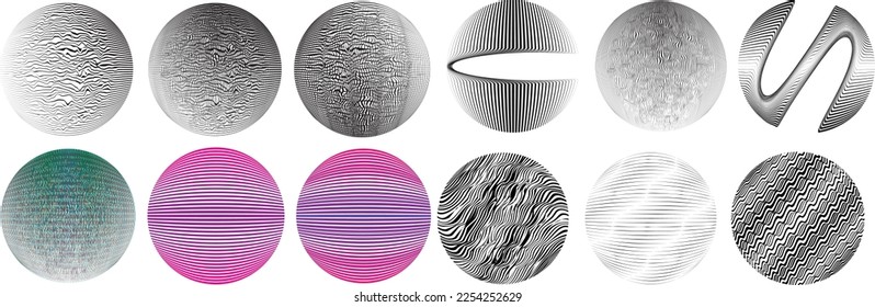 Set of spheres . Lines constructed transparent sphere .Vector  .Technology sphere Logo . Design element for posters, social media, templates, flyers, brochures . Abstract trendy transparent circles