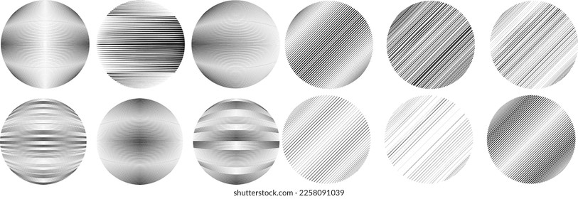 Set of spheres . Lines constructed transparent sphere .Vector  .Technology sphere Logo . Design element for posters, social media, templates, flyers, brochures . Abstract trendy transparent circles