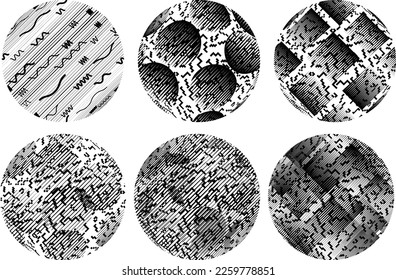 Conjunto de esferas. Líneas de esfera transparente construida .Vector .Logo de esfera tecnológica . Elemento de diseño para afiches, medios sociales, plantillas, volantes, folletos. Resumen de círculos transparentes a la moda