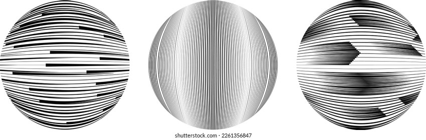 Set of spheres . Lines constructed transparent sphere .Vector  .Technology sphere Logo . Design element for posters, social media, templates, flyers, brochures . Abstract trendy transparent circles