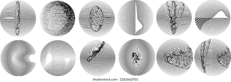 Set of spheres . Lines constructed transparent sphere .Vector  .Technology sphere Logo . Design element for posters, social media, templates, flyers, brochures . Abstract trendy transparent circles