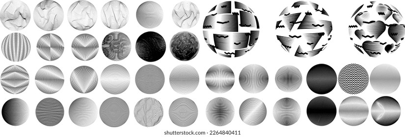 Set of spheres . Lines constructed transparent sphere .Vector  .Technology sphere Logo . Design element for posters, social media, templates, flyers, brochures . Abstract trendy transparent circles