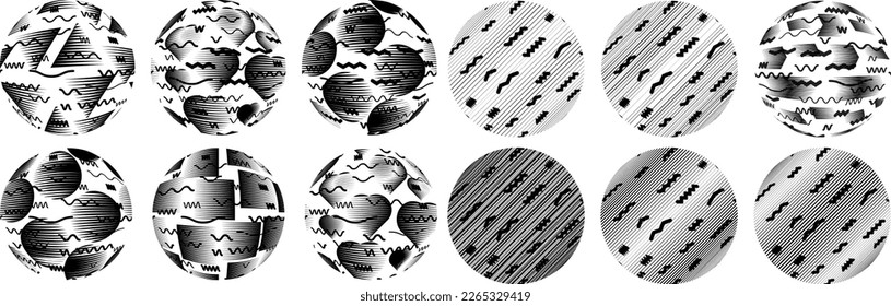 Set of spheres . Lines constructed transparent sphere .Vector  .Technology sphere Logo . Design element for posters, social media, templates, flyers, brochures . Abstract trendy transparent circles