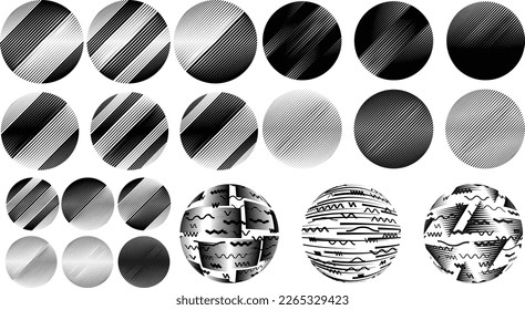 Set of spheres . Lines constructed transparent sphere .Vector  .Technology sphere Logo . Design element for posters, social media, templates, flyers, brochures . Abstract trendy transparent circles