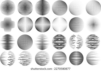 Set of spheres . Lines constructed transparent sphere .Vector  .Technology sphere Logo . Design element for posters, social media, templates, flyers, brochures . Abstract trendy transparent circles