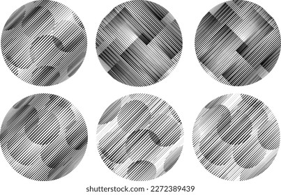 Conjunto de esferas. Líneas de esfera transparente construida .Vector .Logo de esfera tecnológica . Elemento de diseño para afiches, medios sociales, plantillas, volantes, folletos. Resumen de círculos transparentes a la moda