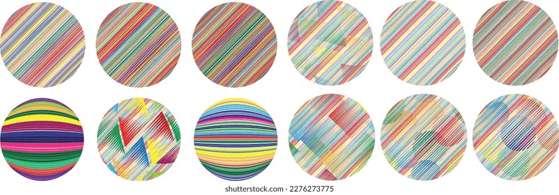 Set of spheres . Lines constructed transparent sphere .Vector  .Technology sphere Logo . Design element for posters, social media, templates, flyers, brochures . Abstract trendy transparent circles