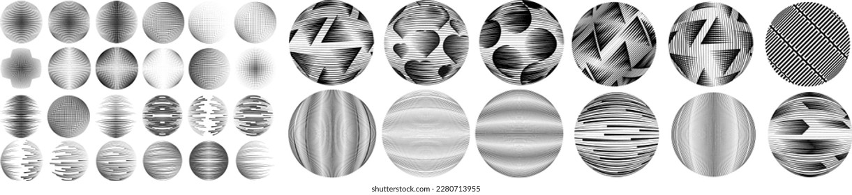 Set of spheres . Lines constructed transparent sphere .Vector  .Technology sphere Logo . Design element for posters, social media, templates, flyers, brochures . Abstract trendy transparent circles