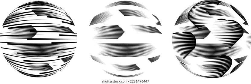 Kugeln . Linien konstruierte durchsichtige Kugel .Vector .Technology Sphäre Logo. Design-Element für Poster, Social Media, Vorlagen, Flyer, Broschüren. Abstrakte trendige transparente Kreise
