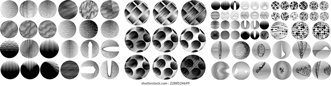 Set of spheres . Lines constructed transparent sphere .Vector  .Technology sphere Logo . Design element for posters, social media, templates, flyers, brochures . Abstract trendy transparent circles