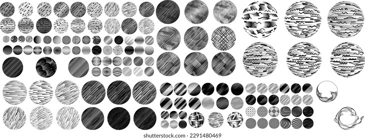 Set of spheres . Lines constructed transparent sphere .Vector  .Technology sphere Logo . Design element for posters, social media, templates, flyers, brochures . Abstract trendy transparent circles