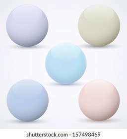 Set of spheres on a white background. Vector illustration