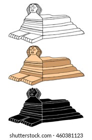 set of sphinx animal hand drawn vector illustration design