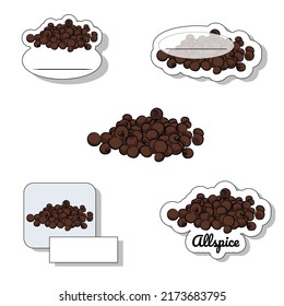  Set of spice stickers - allspice