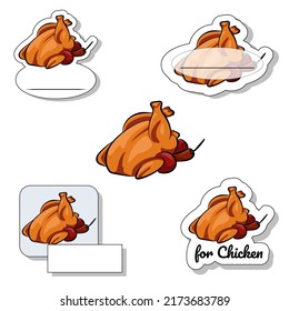 Conjunto de pegatinas de especias - pollo