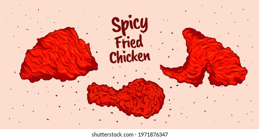 set spicy fire fried chicken collection