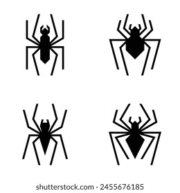 Set of Spider logo. Icon design. Template elements