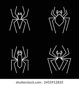 Set of Spider logo. Icon design. Template elements