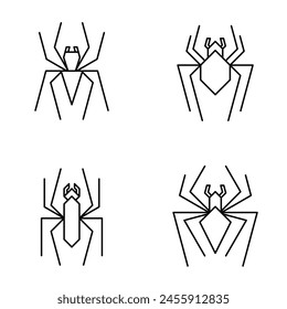 Set of Spider logo. Icon design. Template elements
