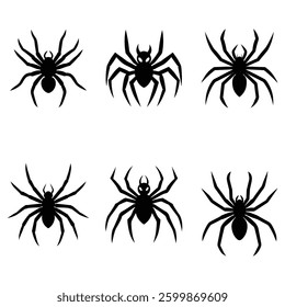 Set of Spider silhouette vector