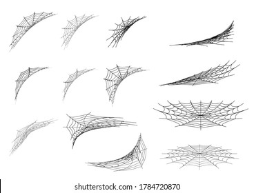 Set of spider web at corner for Halloween element
