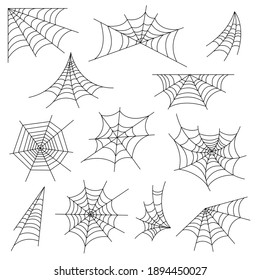 Set of spider web and halloween cobweb decoration