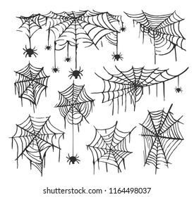 Set of Spider Web Vector Illustration