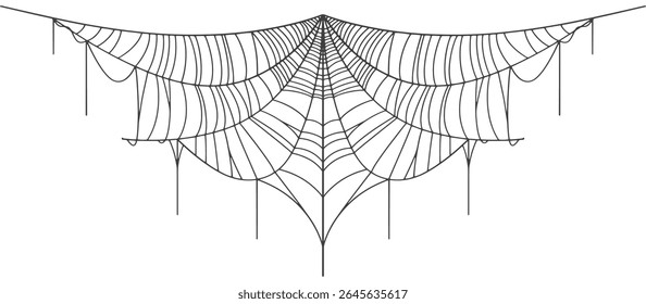 Set of spider web vector illustration