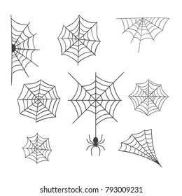 Set of Spider Web Vector Illustration