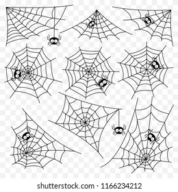 halloween monochrome spider web spiders isolated stock vector