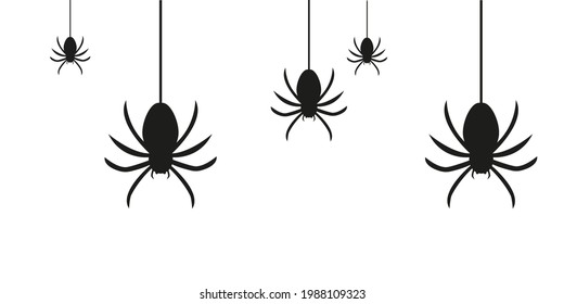 Set of spiders for Halloween. Background. Vector graphics