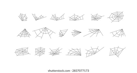 set of spider's web icons. appropriate for design that requiered sign for explain abandoned things