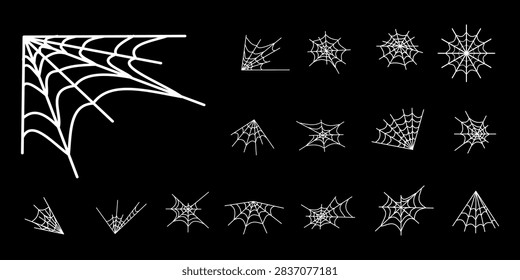 set of spider's web icons. appropriate for design that requiered sign for explain abandoned things