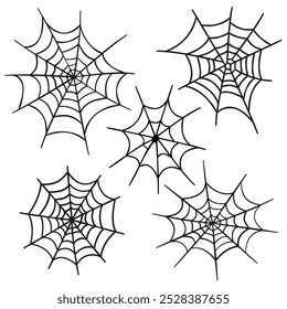 Set of spiderwebs. Halloween decorations