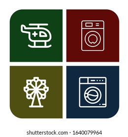 Set of spin icons. Such as Helicopter, Washing machine, Ferris wheel , spin icons
