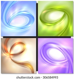 Set of spiral abstract backgrounds. 