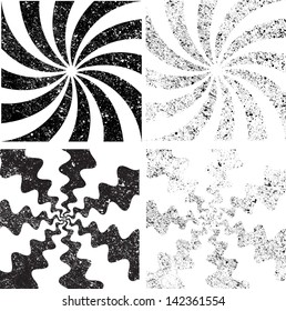 Set of spiral background. Vector illustration.