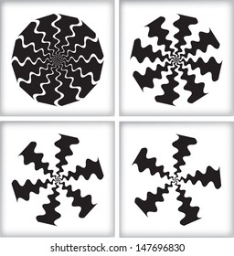 Set of spiral background. Vector illustration. 