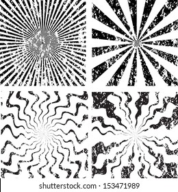 Set of spiral background. Vector illustration