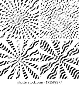 Set of spiral backgrounds. Vector illustration. 