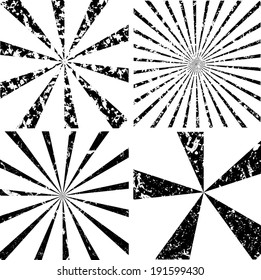 Set of spiral backgrounds. Vector illustration. 