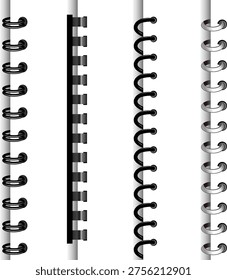 Set of Spiral Binding Styles – Notebook and Document Coil Binds
