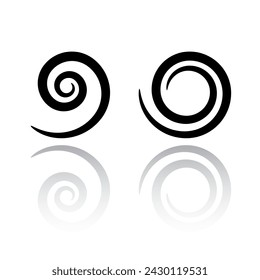 Set of Spiral Design Elements. Abstract Swirl Icons. Vector Art.