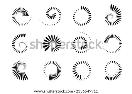 Set of Spiral Design Elements. Abstract Whirl Icons. Vector Art.