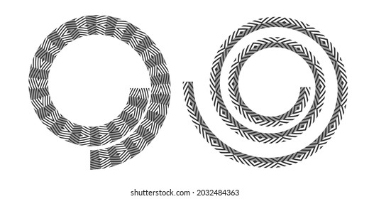 Conjunto de elementos de design em espiral. Arte vetorial.