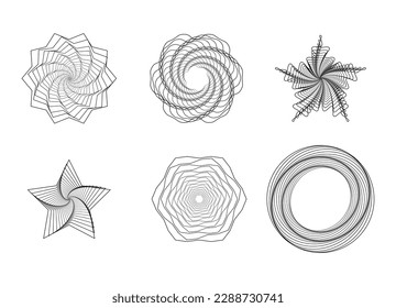 conjunto de formas geométricas espirales